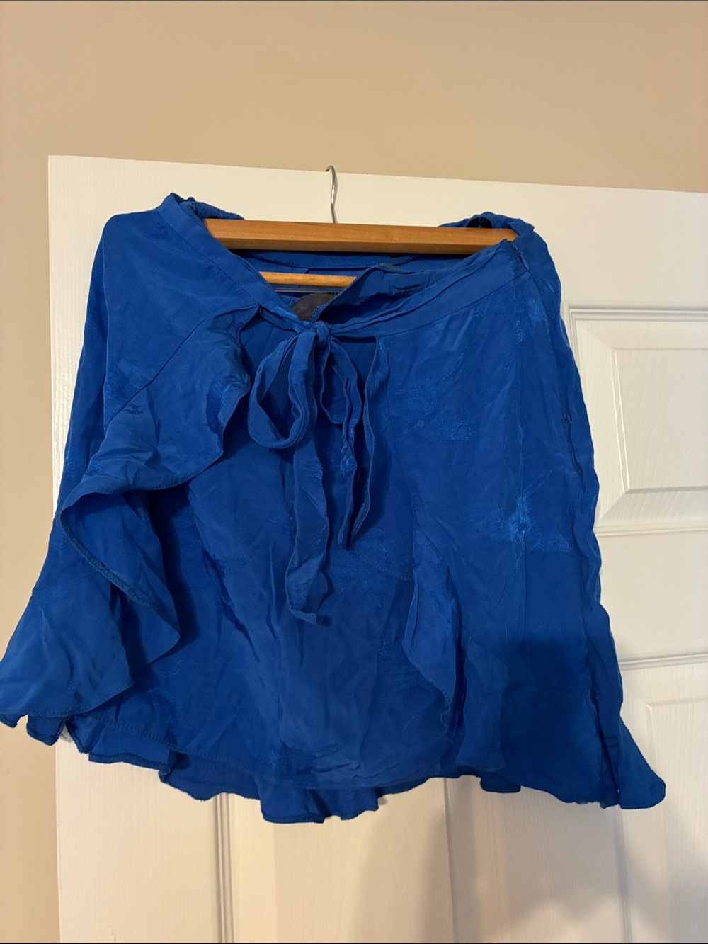 River Island Royal Blue Tie-Front Ruffle Skirt